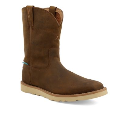 Image showing 7 th Twisted X Men's Square Toe Work Pull-On Wedge Sole Boots, 10 in.