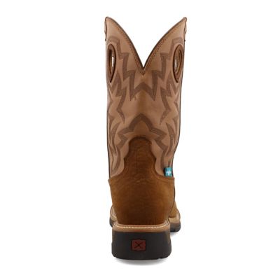 Twisted X Men's Steel Toe Western Work Boots - Brown Genuine Leather, Square Toe, 1 3/4" Heel - Comfortable & Durable Workwear - View #12