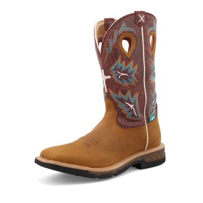 Twisted X Men's Square Toe Western Work Boots, 12 in., MXBW005-EE-14