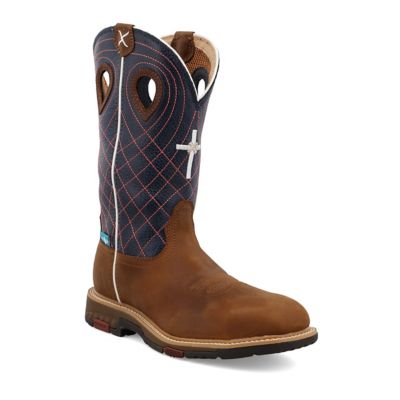 Image showing 7 th Twisted X Women's Western Square Toe Work Boots, 11 in.