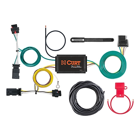 CURT Custom Wiring Harness, 4-Way Flat Output, Select Jeep Compass, 56369