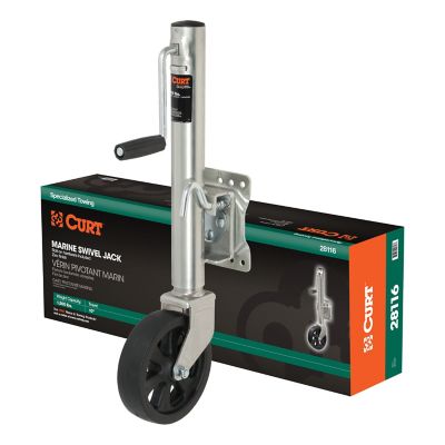 CURT Marine Jack with 8 in. Wheel (1,500 lb., 10 in. Travel, Packaged), 28116