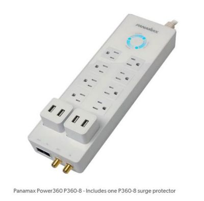 Panamax 8 Outlet 4 USB Ports Floor Surge Protector/Charging Station