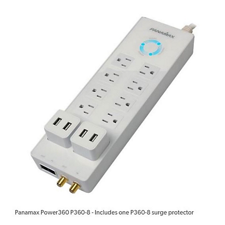Panamax 8 Outlet 4 USB Ports Floor Surge Protector/Charging Station