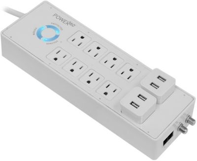 Image showing  8 Outlet 4 USB Ports Floor Surge Protector/Charging Station