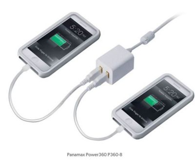 Image showing  8 Outlet 4 USB Ports Floor Surge Protector/Charging Station