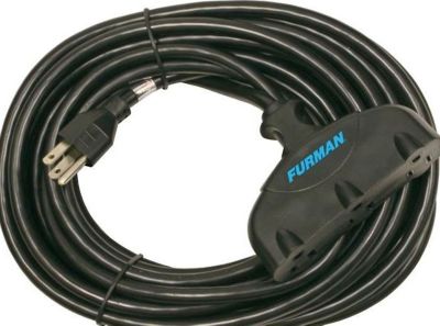 Furman 25 ft. Indoor/Outdoor 14-Gauge 3-Conductor Power Extension Cord with 3 AC Outlets