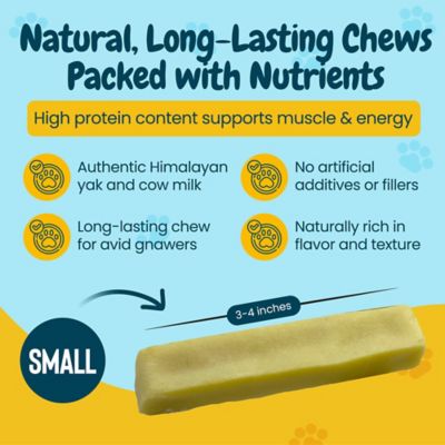 Image showing  3-4 in. Small Himalayan Yak Cheese Chews Dog Treats, 3 ct.