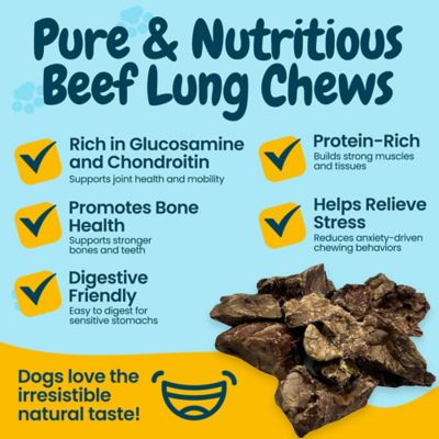 Image showing  Dehydrated Beef Lung Chunks Dog Treats, 4 oz.