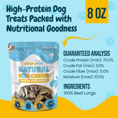 Image showing  Dehydrated Beef Lung Chunks Dog Treats, 8 oz.