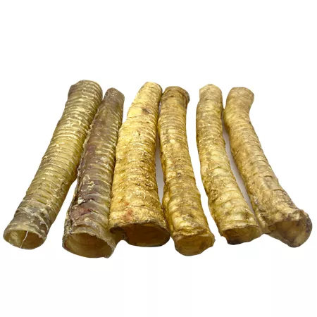 Hotspot Pets Whole Beef Trachea Tube Dog Treats 12" 3 Count Dog Bones Rawhide & Rawhide Alternative