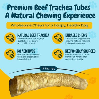 Image showing  12 in. Whole Beef Trachea Tubes Dog Treats, 3 ct.