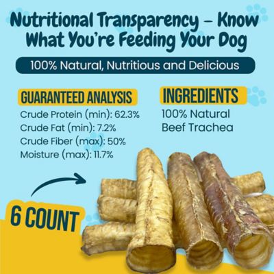 Image showing  12 in. Whole Beef Trachea Tubes Dog Treats, 6 ct.