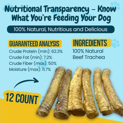 Image showing  12 in. Whole Beef Trachea Tubes Dog Treats, 12 ct.
