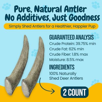 Image showing  5-8 in. Small Whole Deer Antler Dog Treats, 2 ct.