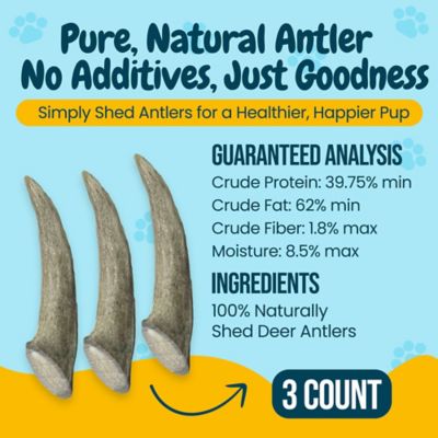 Image showing  5-8 in. Small Whole Deer Antler Dog Treats, 3 ct.