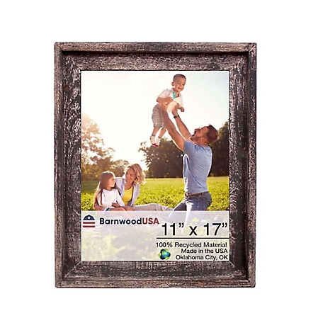 Barnwood USA Rustic Farmhouse Signature Series Wooden Picture Frame, 11 in. x 17 in., Smoky Black