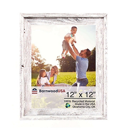 Barnwood USA 12 in. x 12 in. Rustic Farmhouse Signature Series Wooden Picture Frame, White Wash
