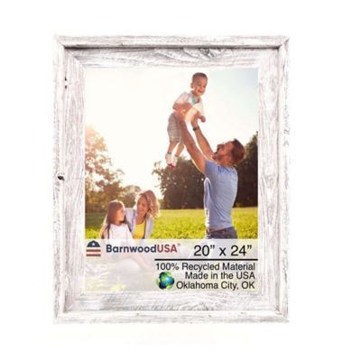 Barnwood USA 20 in. x 24 in. Rustic Farmhouse Signature Series Wooden Picture Frame, White Wash