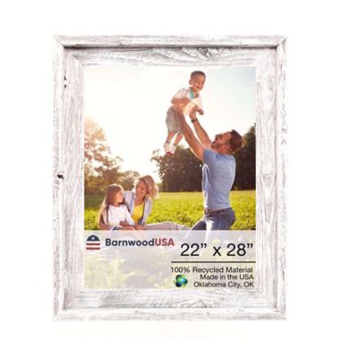 Barnwood USA 22 in. x 28 in. Rustic Farmhouse Signature Series Wooden Picture Frame, White Wash