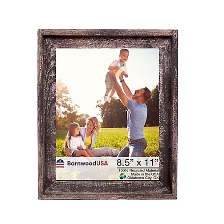 Barnwood USA 8.5 in. x 11 in. Rustic Farmhouse Signature Series Wooden Picture Frame, Smoky Black