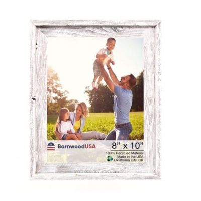Barnwood USA 8 in. x 10 in. Rustic Farmhouse Signature Series Wooden Picture Frame, White Wash