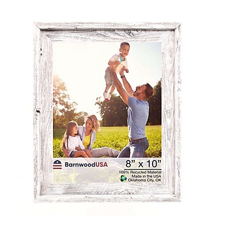 Barnwood USA 8 in. x 10 in. Rustic Farmhouse Signature Series Wooden Picture Frame, White Wash