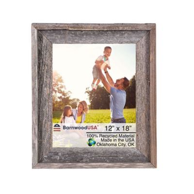 Barnwood USA 12 in. x 18 in. Rustic Farmhouse Signature Series Wooden Picture Frame, Weathered Gray