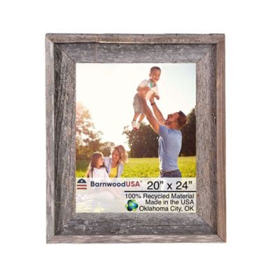 Barnwood USA 20 in. x 24 in. Rustic Farmhouse Signature Series Wooden Picture Frame, Weathered Gray