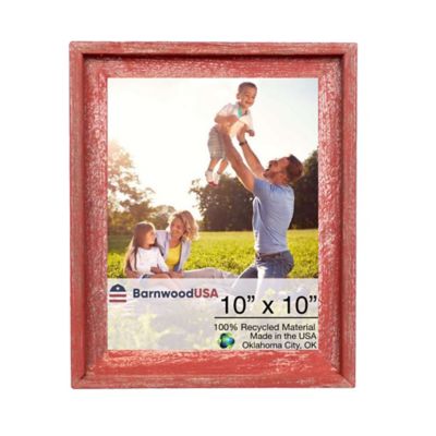 Barnwood USA Rustic Farmhouse Signature Series Wooden Picture Frame, 10 in. x 10 in., Rustic Red