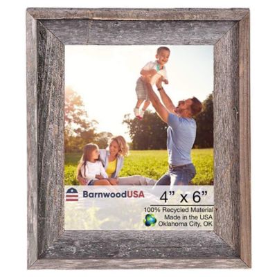 Barnwood USA 4 in. x 6 in. Rustic Farmhouse Signature Series Wooden Picture Frame, Weathered Gray