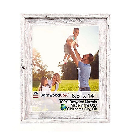 Barnwood USA 8.5 in. x 14 in. Rustic Farmhouse Signature Series Wooden Picture Frame, White Wash