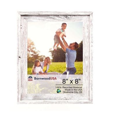 Barnwood USA 8 in. x 8 in. Rustic Farmhouse Signature Series Wooden Picture Frame, White Wash