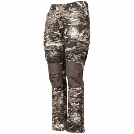 Huntworth Ketchikan Women's Classic Fit Mid-Rise Hunting Pants Windproof Softshell Lined Tarnen Camo Hunting Pants