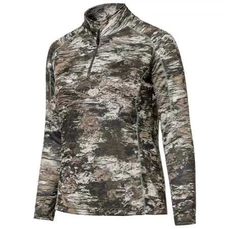 Huntworth Gadsden Women's Lightweight Pique Knit 1/4 Zip Hunting Sweater Tarnen Camo Women's Sweatshirts