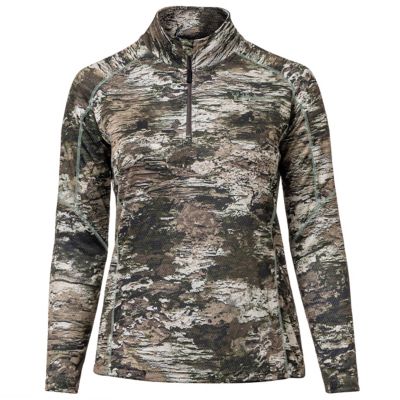 Image showing 1 th Huntworth Women's Gadsden Lightweight Pique Knit 1/4-Zip Hunting Pullover, Tarnen Camo