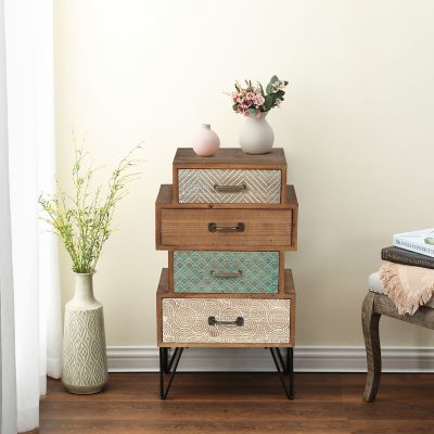 Image showing  Wood Accent Chest with 4 Drawers