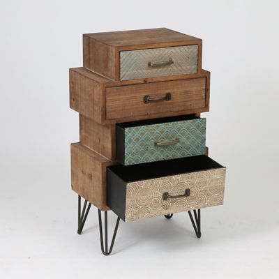 Image showing  Wood Accent Chest with 4 Drawers