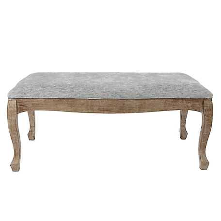 LuxenHome Upholstered Gray Linen Entryway and Bedroom Bench, WHIF1005