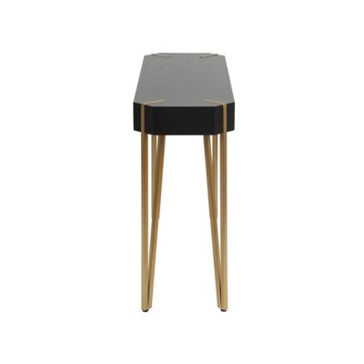 Image showing  Wood and Metal Console and Entry Table, Black/Gold