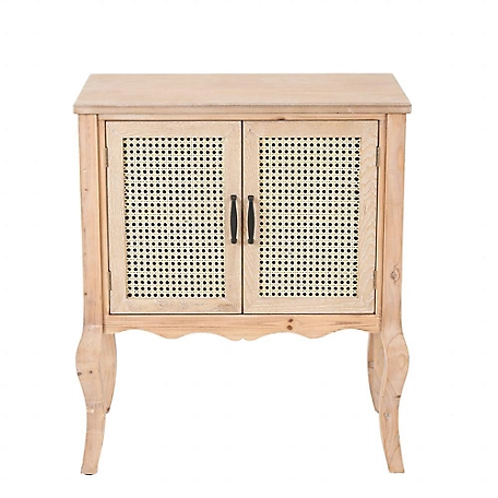 LuxenHome Natural Wood Finish Accent Cabinet, WHIF1326