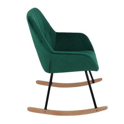 Image showing  Upholstered Velvet Rocking Chair, Green