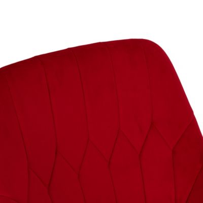 Image showing  Upholstered Velvet Rocking Chair, Red