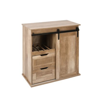 Image showing  Natural Oak Finish Manufactured Wood Wine and Storage Cabinet, WHIF1344