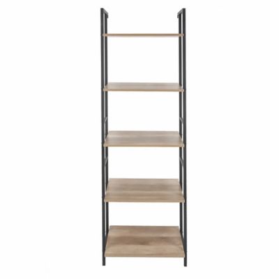 LuxenHome 5-Shelf Manufactured Wood Etagere Bookcase, Light Oak
