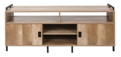 LuxenHome Light Oak Finish TV Stand for TVs Up to 60 in., WHIF1353