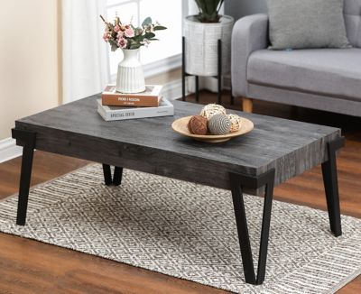 Image showing  Rectangular Manufactured Wood and Metal Coffee Table, 43 in., Gray Oak