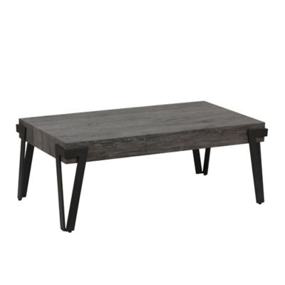 Image showing  Rectangular Manufactured Wood and Metal Coffee Table, 43 in., Gray Oak