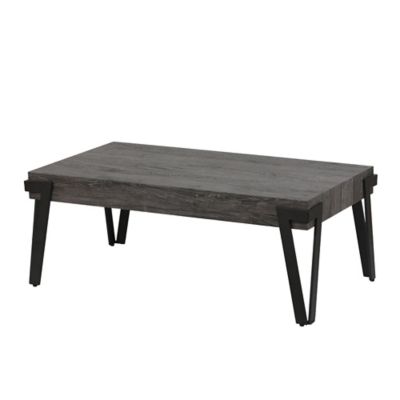 Image showing  Rectangular Manufactured Wood and Metal Coffee Table, 43 in., Gray Oak