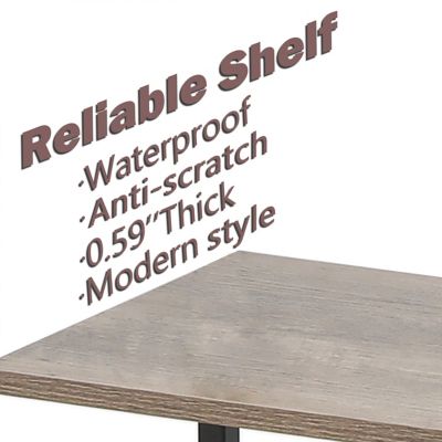 Image showing  4-Shelf Wood and Metal Ladder Bookcase, Brown/Black